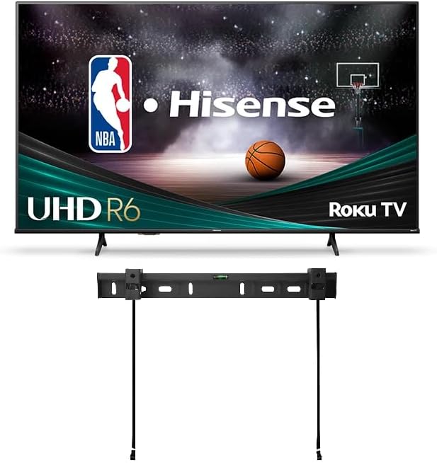 Hisense Smart TV 58-Inch 4K UHD R0KU LED Screen + Free Wall Mount with Wi-Fi Game Mode DTS Studio Sound Compatibility with Google Assistant and Alexa Motion Rate 120 HDR10 (Renewed)