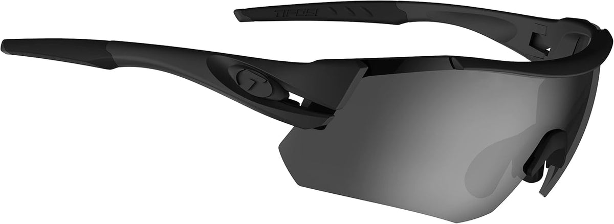 Tifosi Optics Z87.1 Tactical Sunglasses - Alliant 2.0 in Blackout with Smoke, HC Red & Clear Lenses