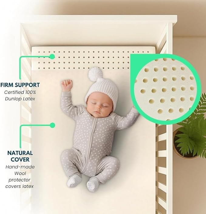 ORGANIC TEXTILES Organic Baby Mattress Topper with Water Resistant Removable Cotton Cover - GOLS/GOTS Certified - Breathable - 3" Basinet (30"x15")