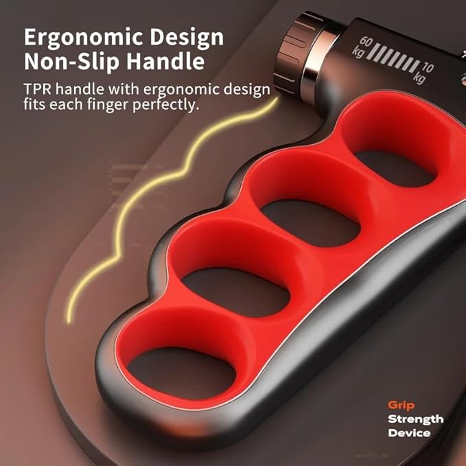 Grip Strength Trainer, Hand Grip Strengthener with Adjustable Resistance 11-220Lbs(5-100KG), Automatic Counter, Ergonomic Design, Forearm Strengthener for Musicians Athletes and Injury Recovery