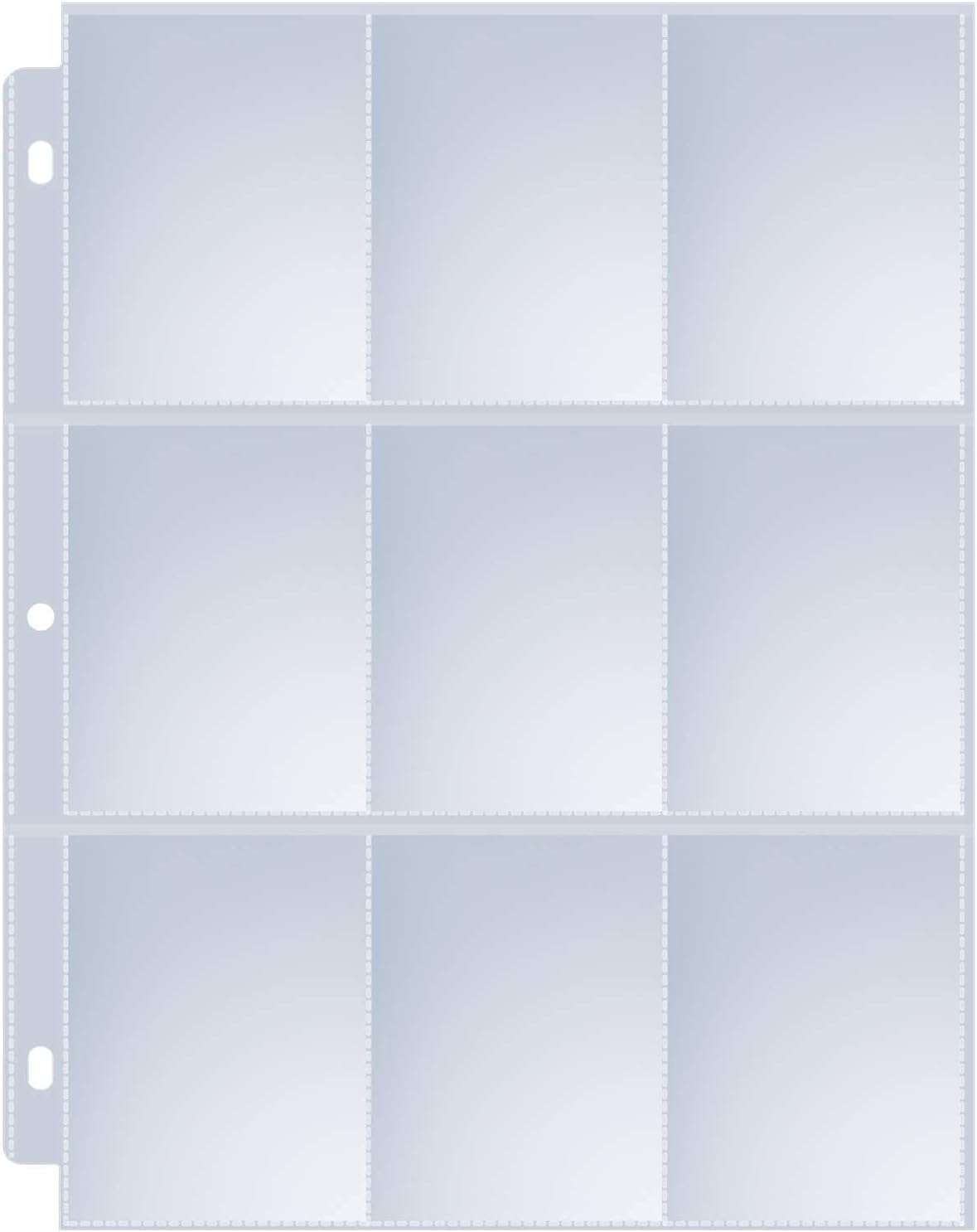Sooez 9 Pocket Page Protectors - Double-Sided Trading Card Sleeves for 3 Ring Binders | 120 Pack