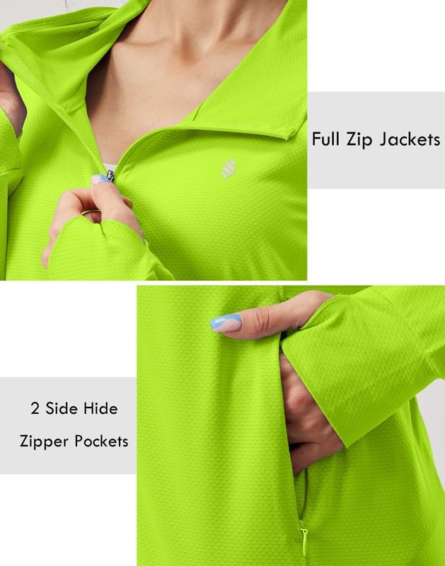 Soothfeel Women's Sun Protection Hoodie - Lightweight UPF 50+ Long Sleeve Jacket for Hiking | Pocket Included