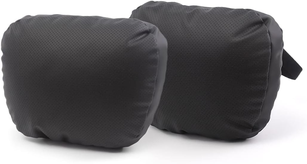 Leather Headrest Neck Pillow for Tesla Model 3/Y/X/S (1pc Black)