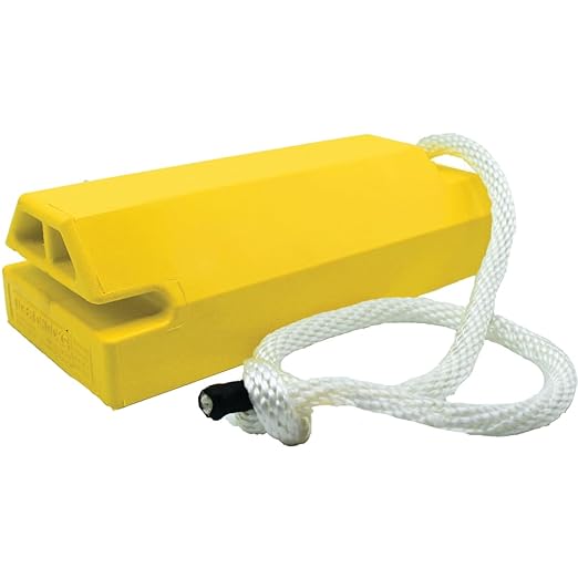 Checkers 20" Airplane Chocks, Aviation Wheel Chocks for Large and Oversized Aircraft, One Tire Chock for Polished Hangar Floors with Locking Rope, Durable Lightweight Urethane, Yellow, AC6820-LR-RP