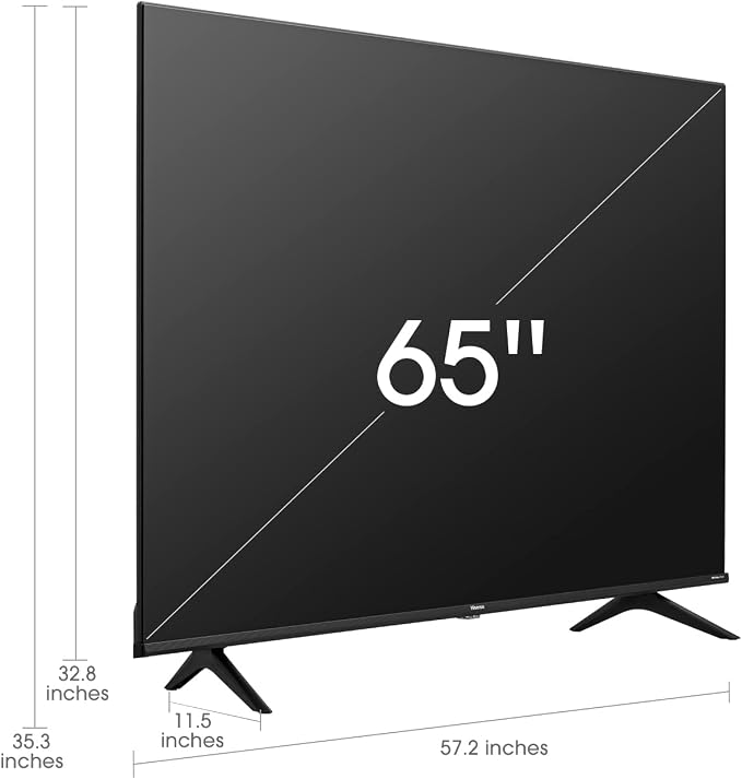 Hisense 65-Inch Class A6 Series 4K UHD Smart Google TV with Alexa Compatibility, Dolby Vision HDR, DTS Virtual X, Sports & Game Modes, Voice Remote, Chromecast Built-in (65A6H),Black
