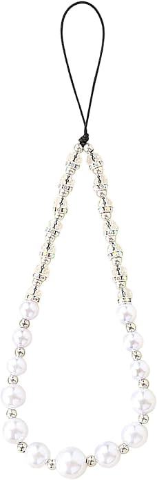 Beaded Phone Charm Lanyard Strap Girly Style Fixed Beads Pearl Lanyards