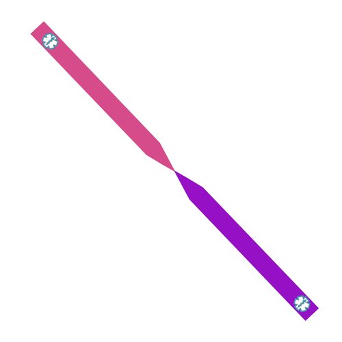 EpicBand Duo Medical Alert Repl Band (no Clasp) - Pink/Purple