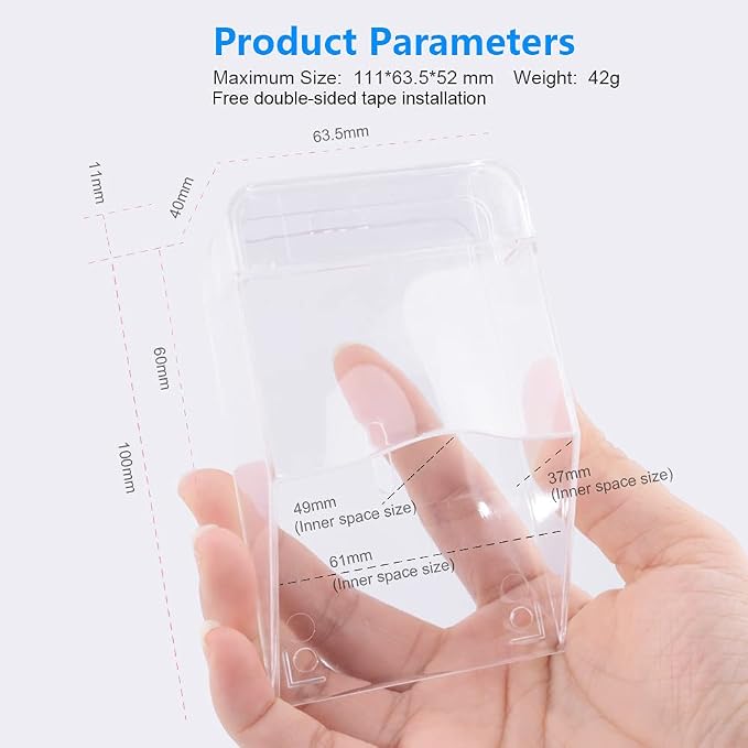 PC Waterproof Doorbell Cover, Transparent Rainproof Wireless Doorbell