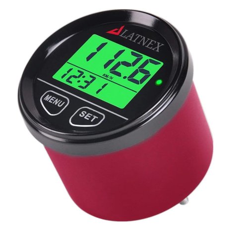 LATNEX SP-GPS95 Universal Digital GPS Speedometer Waterproof. Displays Speed(MPH/KMH), Distance Traveled and Time - Suitable for ATV UTV-Marine-Boats-Motorcycle- Automobile Motor Vehicle Bikes (Red)