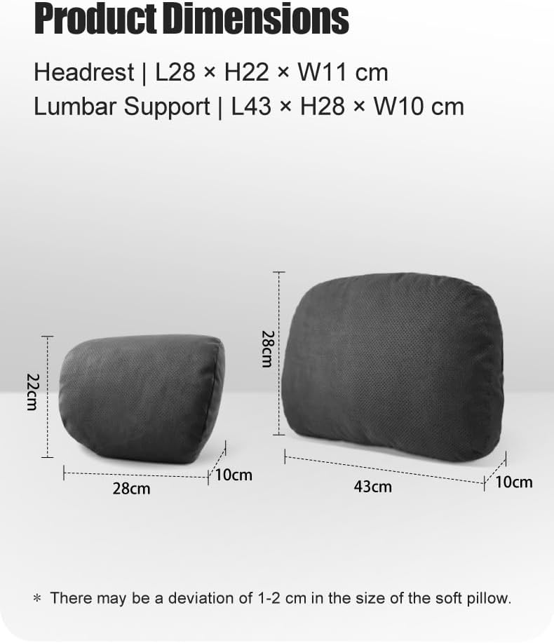 Car Lumbar Support Pillow - 100% SUGENRO Sorona Bio-Fiber Back Cushion, Ergonomic Design for Driving Fatigue Relief, Breathable & Durable, Universal Fit for All Vehicles & Office Chairs