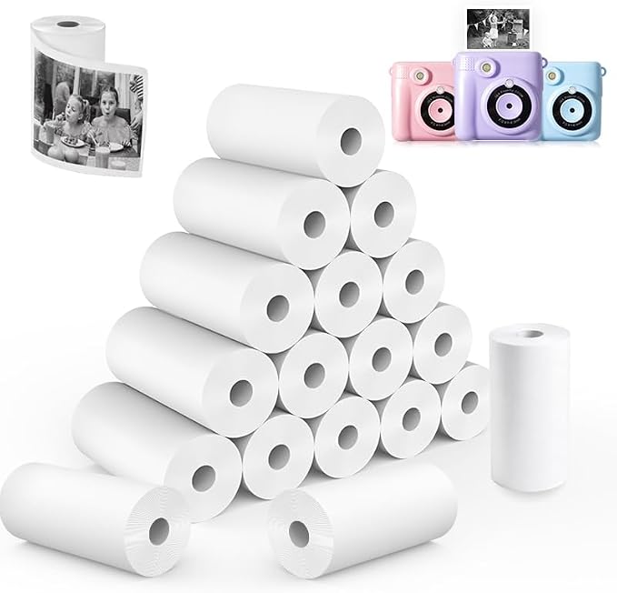 18 Rolls Kids Camera Instant Print Paper Refill-Popikcal Thermal Printer Camera