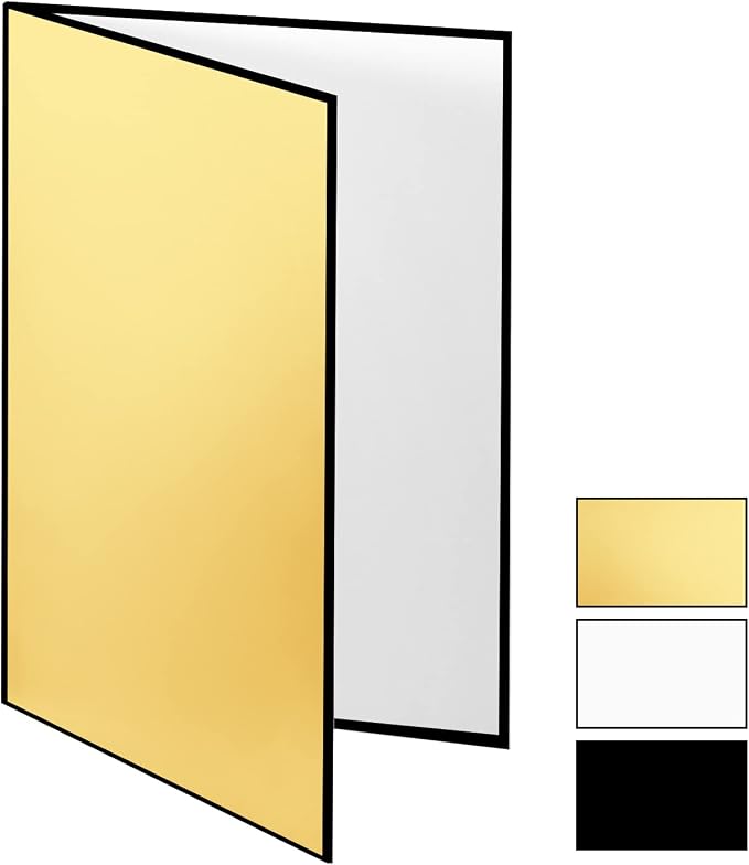 Meking 17" x 12"/43 x 30cm Light Reflector Photography Cardboard, 3-in-1 Studio