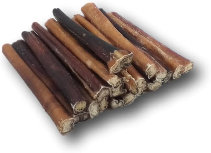Top Dog Chews 6" Bully Sticks - 25 Pack, 1.3 LB Bag, All Natural, Roasted, Sourced from Free Range Beef, High Protein, Low Fat Dog Chews for Healthy Teeth, Gums & Chewing Satisfaction.