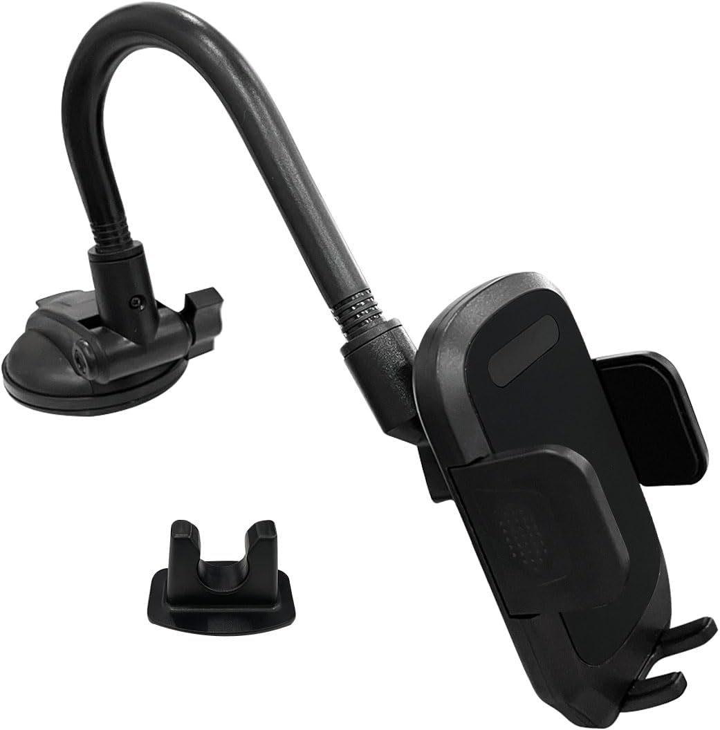 LAINLOY Car Phone Holder Mount, 12 Inch Gooseneck Long Arm Cell Phone Holder, Windshield Window, Dashboard Anti-Shake Handsfree Stand with Strong Suction Cup, Fit for Most iPhone (L005L)