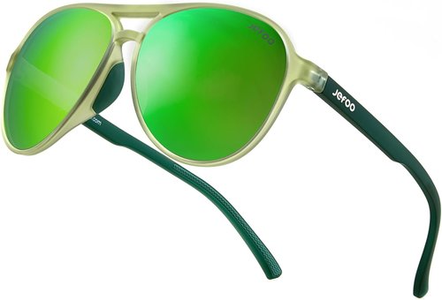 Jefoo Polarized Aviator Sunglasses - Retro Trendy Sports Shades with UV400 Protection for Men & Women