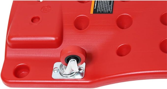 K Tool International 74936 Plastic Creeper, HDPE Body with Padded Headrest, Low Profile Design, Six 2 Inch Swivel Casters, 300 lb Capacity, Lightweight and Durable Creeper for Garage and Shop Service
