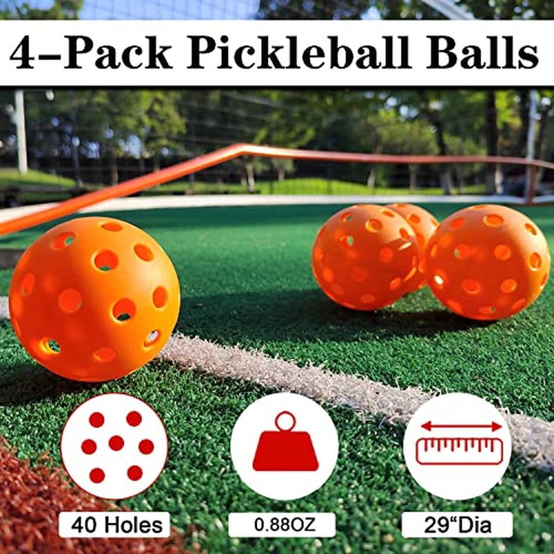 Zdgao Pickleball Net with Court Marking Kit, 4 Pickle Balls, and Carry Bag - Complete Bundle for Easy Setup and Play on Any Surface