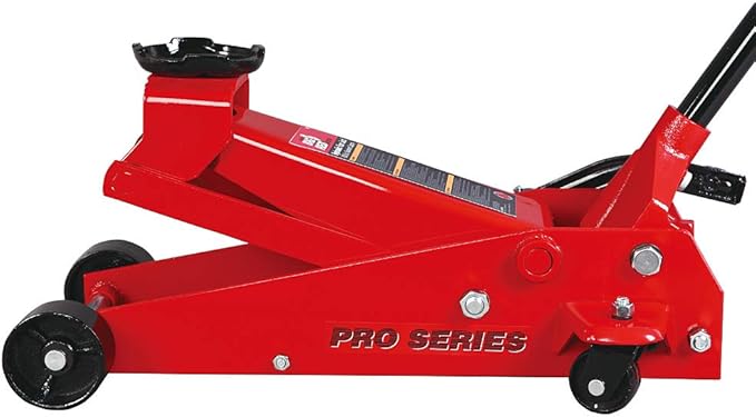 Big RED TAM83012 Torin Pro Series Hydraulic Floor Jack with Single Quick Lift Piston Pump and Foot Pedal, 3.5 Ton (7,000 lb) Capacity, Red