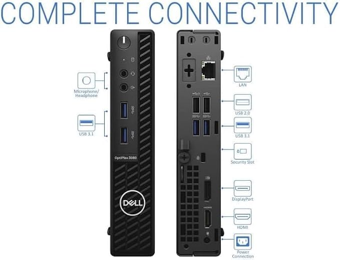 Dell OptiPlex 3080 Micro PC | Intel Core i5-10500T | 32GB RAM | 1TB SSD | Windows 11 Pro | Wi-Fi+ BT | Mini Desktop Computer (Renewed) (32GB RAM + 1TB SSD)