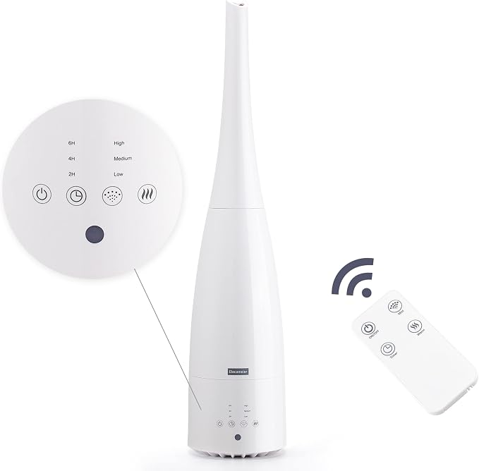 Warm and Cool Mist Humidifier for Home/Bedroom with Remote Control 2.3L Smart Air Humidifier for Desk/Office/Bedroom 25dB Whisper Quiet with Auto Shut off