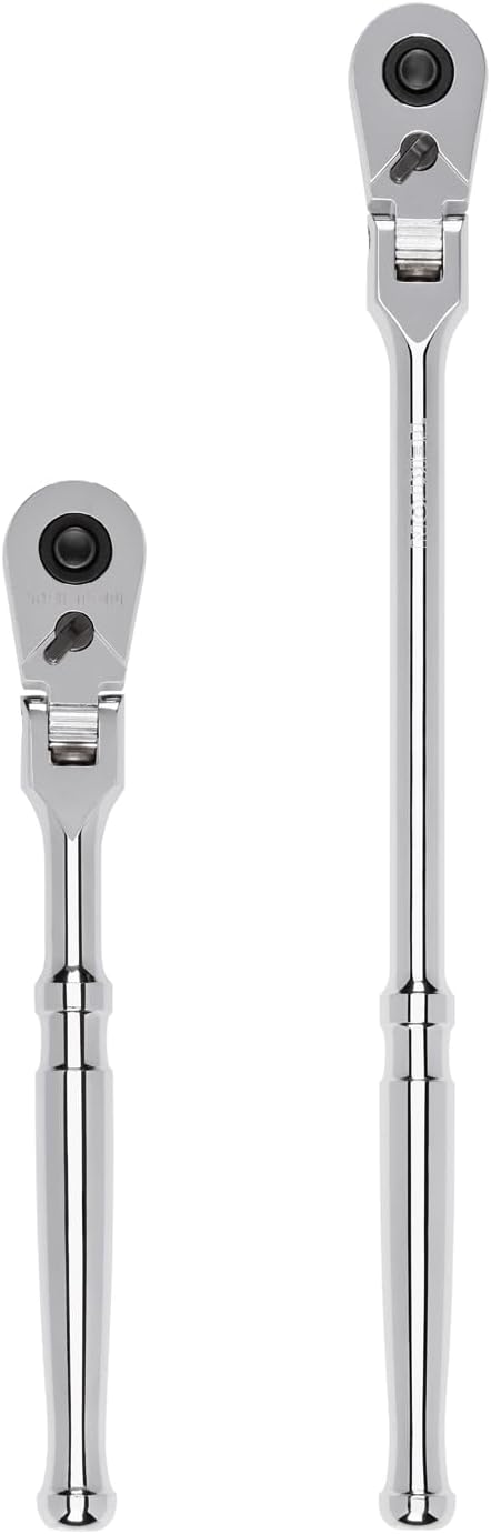 TEKTON 3/8 Inch Drive Flex Head Quick-Release Ratchet Set, 2-Piece (8, 12 in.) | SRH91301