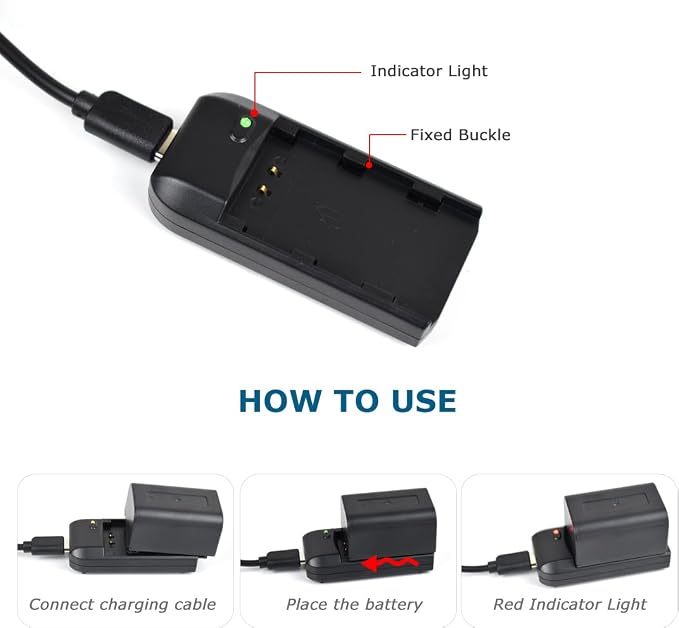 NP-FV5 Battery Charger with Charging Plug and USB Cable