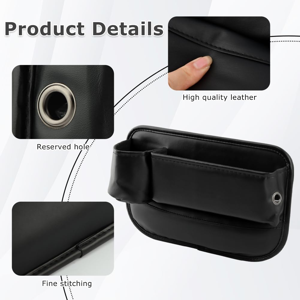 2‑Pack Anti‑Drop Car Seat Gap Filler Organizer, Leather Console Organizer