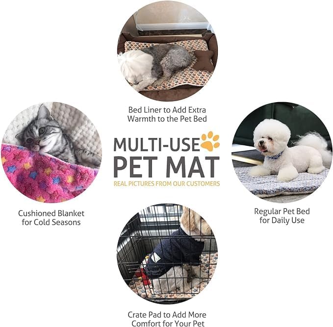 Mora Pets Dog Bed Crate Pad Ultra Soft Pet Bed with Cute Star Print Washable Crate Mat for Large Medium Small Dogs Reversible Fleece Dog Crate Kennel Mat Cat Bed Liner 29 x 21 inch Dark Blue