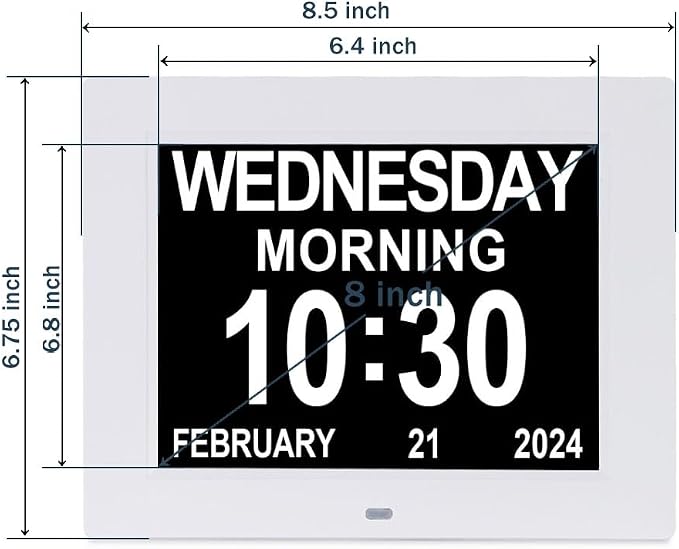SSINI Dementia Clock Large Digital Calendar