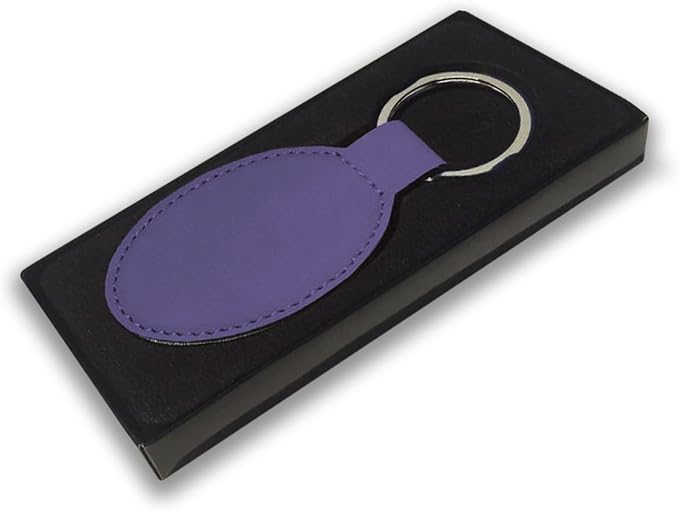 LaserGram Oval Keychain, Golf Ball, Personalized Engraving Included (Dark Purple)