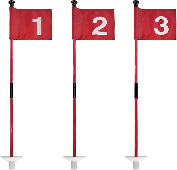 Golf Flagstick for Portable Sectional Yard - Foldable Golf Pin Flag with Putting Flag Ideal for Backyard Practice & Home Golf Setup