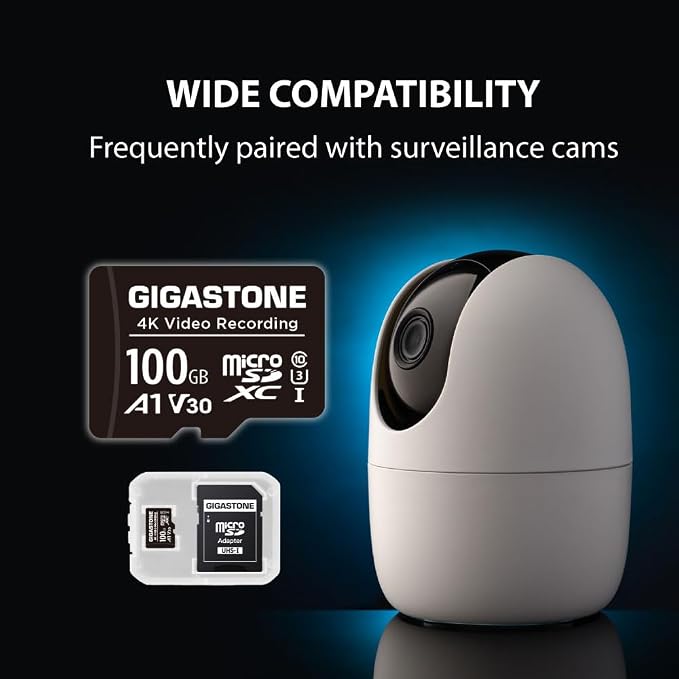 GIGASTONE 100GB Micro SD Card, A1 V30 4K Video Recording, Compatible