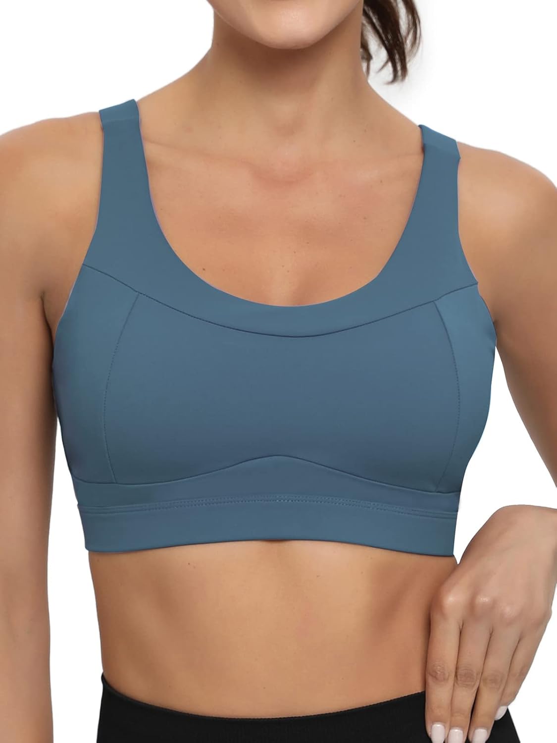 RUNNING GIRL High Impact Sports Bra - Racerback Workout Crop Top for Women | Comfortable Push-Up Design