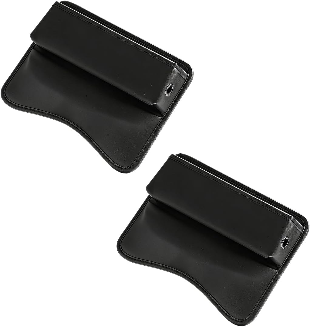 Car Seat Gap Filler Organizer, Leather Auto Center Console Storage Box, Universal Vehicle Interior Front Seat Side Gap Filler Organizer Essential Accessories for Phone Key Wallet(2PCS)