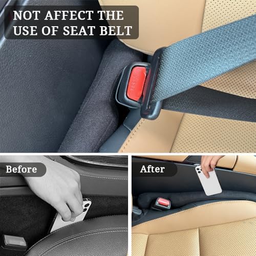 Car Seat Gap Filler Compatible with Toyota Highlander Grand Highlander Accessories Seat Gap Blocker Fit Organizer Fill The Gap Between Seat and Console Stop Things from Dropping Pack of 2 Black