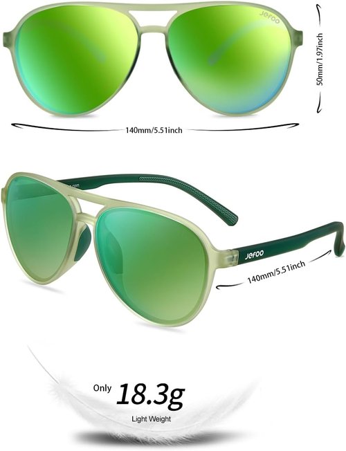 Jefoo Polarized Aviator Sunglasses - Retro Trendy Sports Shades with UV400 Protection for Men & Women
