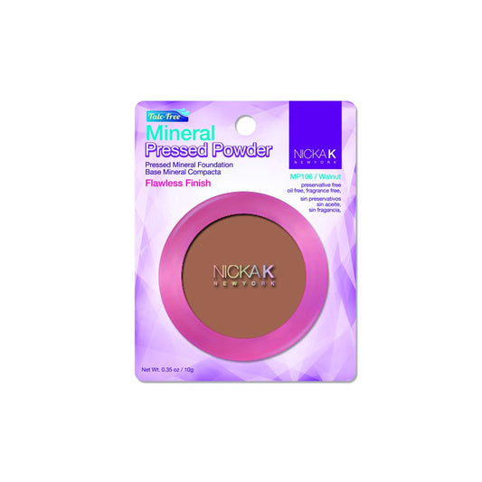 Nicka K New York Mineral Pressed Powder 0.35Oz, Mp106 Walnut