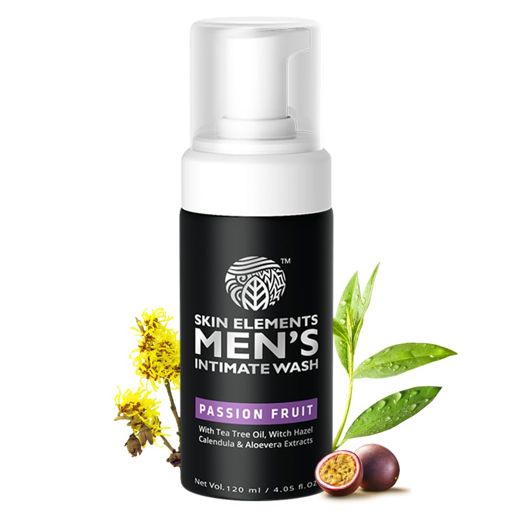 Skin Elements Intimate Wash for Men - Passion Fruit | pH Balanced Foaming Formula | Prevents Itching & Odor (4.05 Fl Oz)