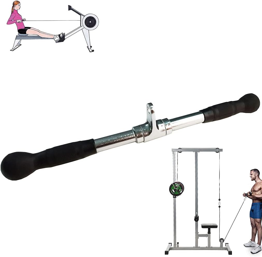 Wide Grip LAT Pull Down Bar - Chrome Plated Steel Cable Attachment for Home Gym | 880lb Capacity