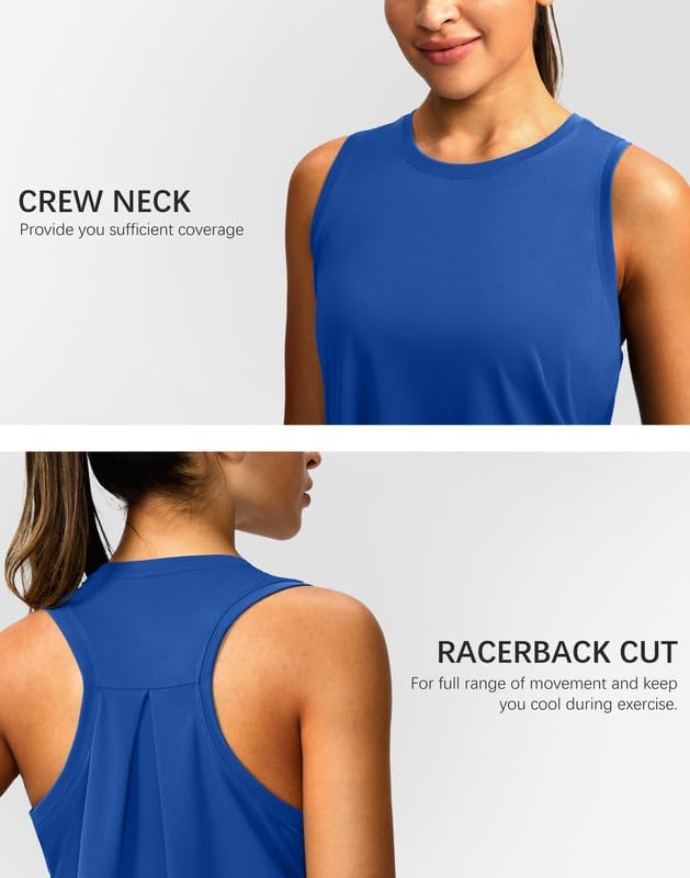 Skiennix Women's Racerback Athletic Tank Top - Sleeveless Loose Fit for Yoga & Gym | Comfortable Workout Shirt