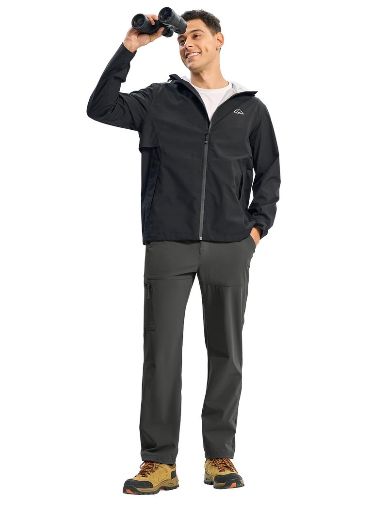 TBMPOY Men's Lightweight Hiking Pants Quick Dry 4 Pockets Stretch Water Resistant Travel Fishing Convertible Zip Cargo Jogger Dark Grey 34
