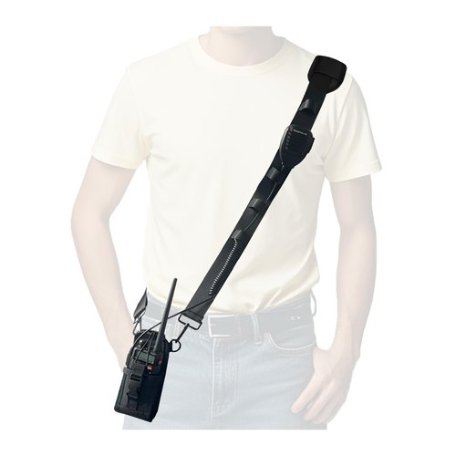 dartbeastix Radio Strap Holster for Firefighters, Adjustable Wide Shoulder Strap with Mic Clip & Anti-Swing Padded Design, Secure Carry System for Small/Medium Radios