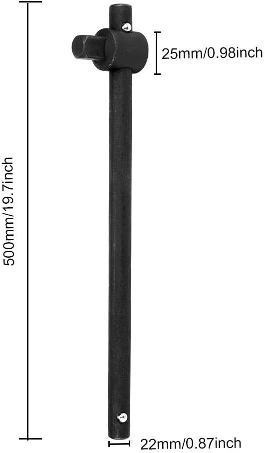 Walfront Sliding Wrench Breaker Bar T Handle Socket Wrench Heavy Duty Steel With Ergonomic Design (3/4", 1777g/62.7oz)