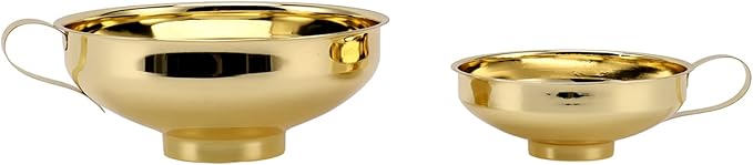 Yosoo Gold Stainless Steel Funnel Set 3 Pieces, Kitchen Funnel Set for Transferring Essential Oils, Liquid, Spice, Dry Ingredients, Powder