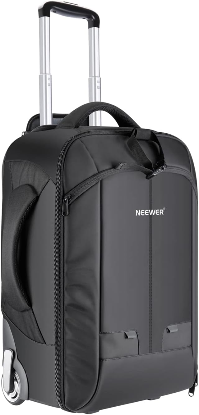 Neewer 2-in-1 Rolling Camera Bag Backpack Suitcase Style Convertible