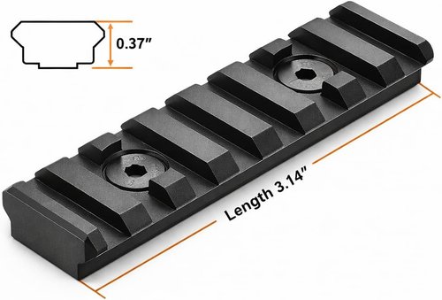 GOTICAL Keymod Picatinny/Weaver Rail System - 7 Slots HandGuard Mount | Black Matte, Set of 2