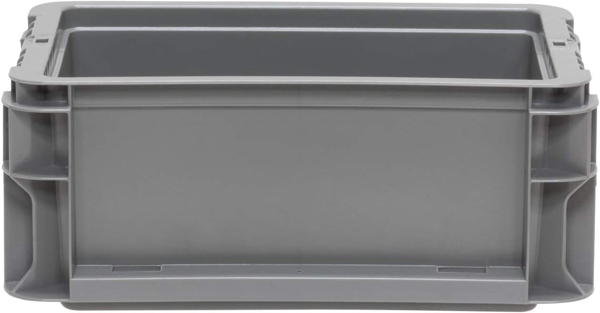 Buckhorn SW120705F101000 Plastic Straight Wall Storage Container Tote, (12-Inch x 7-Inch x 5-Inch), Light Gray