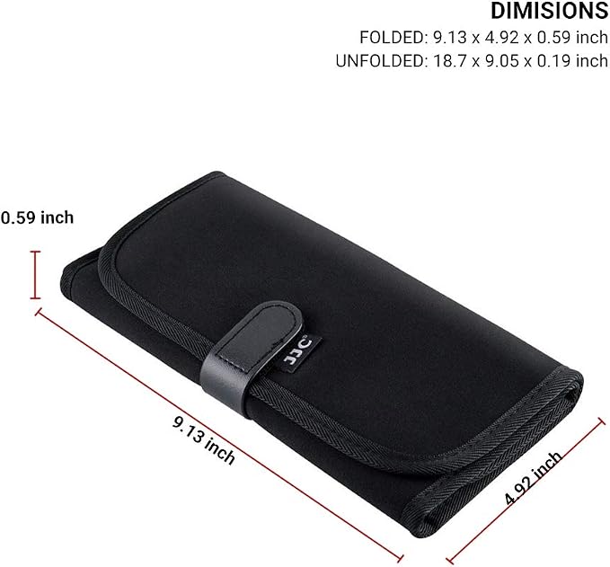 JJC 8 Pockets Lens Filter Case for Circular or Square Filters, Folding Filter