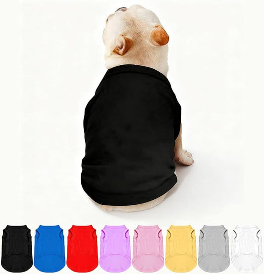 Custom Dog Shirt Pet T Shirts for Small Medium Large Dogs Customized Clothes with Image Logo Text Breathable Sleeveless Tank Top Personalized Outfits Puppy Apparel All-Black, 5XL
