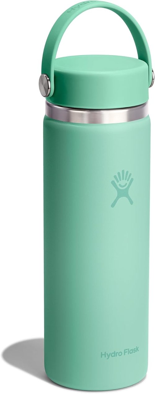 Hydro Flask Water Bottle - Insulated Stainless Steel - 20 Oz Wide Mouth Flex Lid in Mermaid Green
